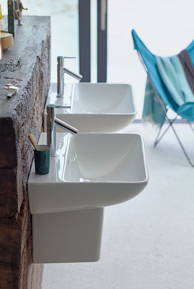 Lavoar Duravit 2335600000, Me by Starck, montaj pe perete, preaplin, zona montaj interior, elemente fixare ascunse, alb [10]