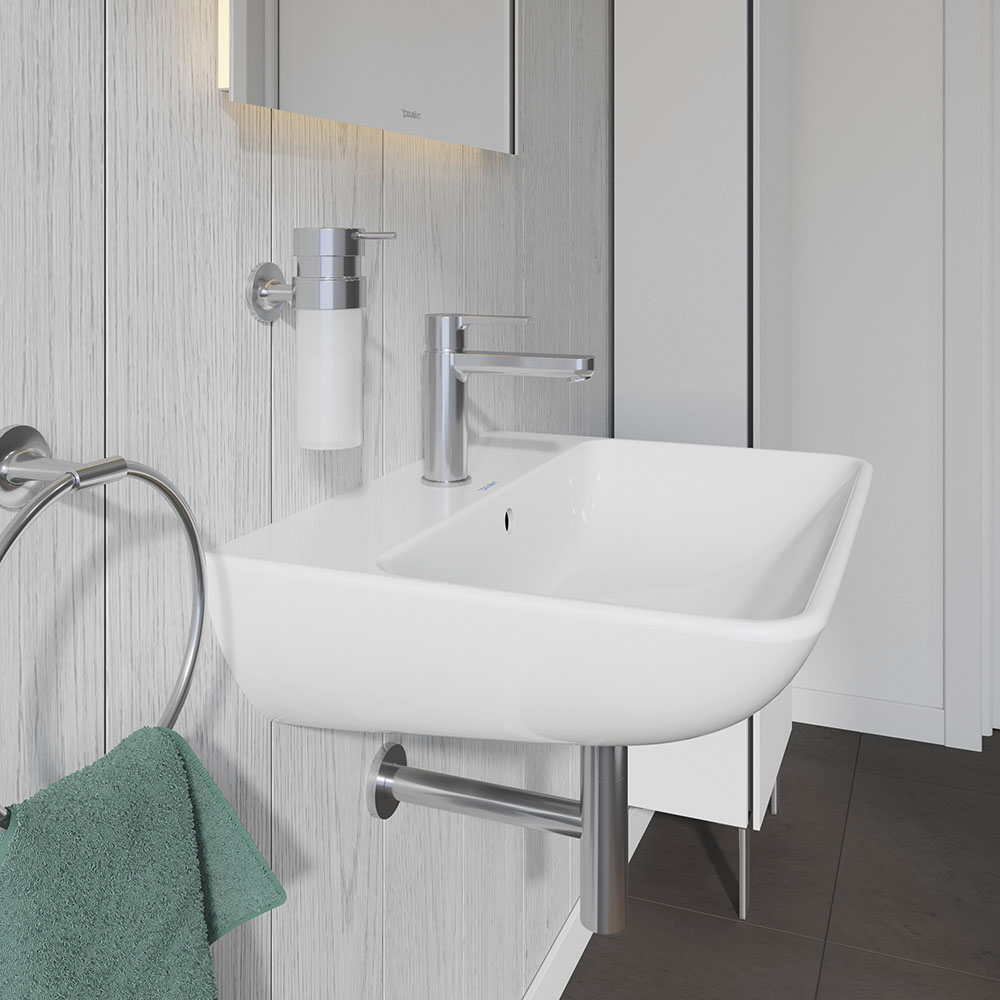Lavoar Duravit 2335600000, Me by Starck, montaj pe perete, preaplin, zona montaj interior, elemente fixare ascunse, alb [3]
