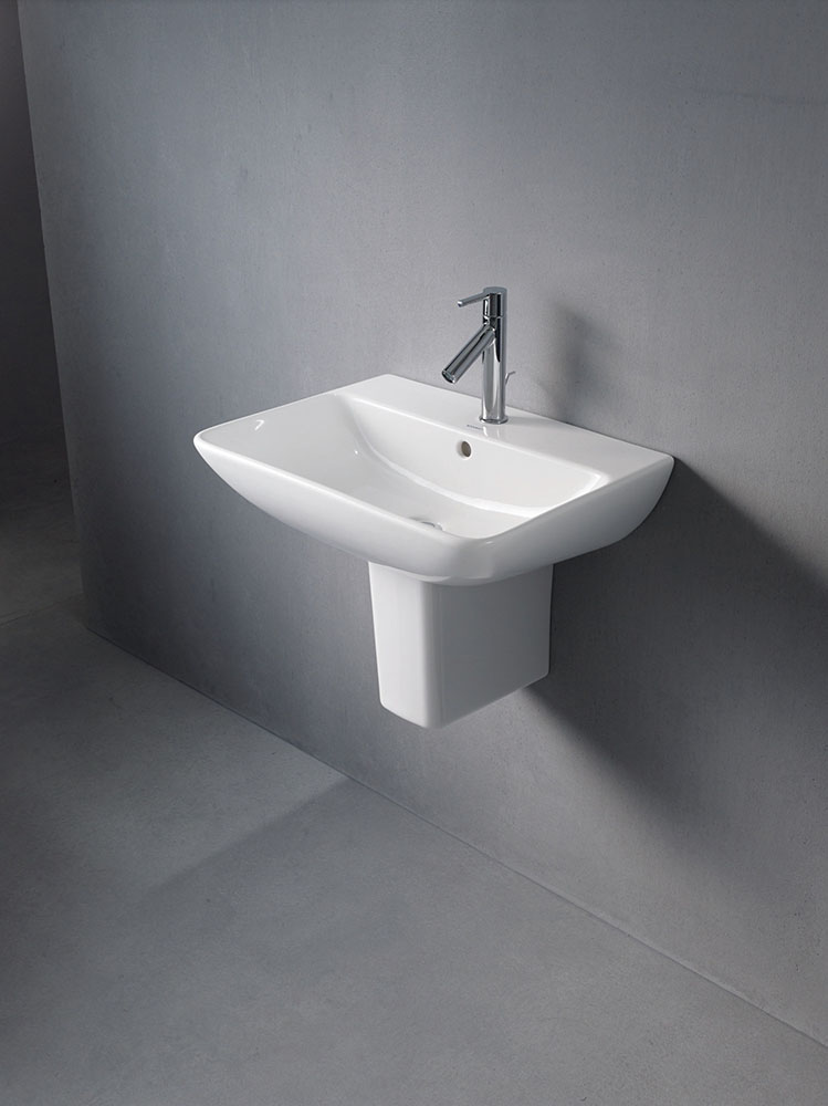 Lavoar Duravit 2335600000, Me by Starck, montaj pe perete, preaplin, zona montaj interior, elemente fixare ascunse, alb [7]