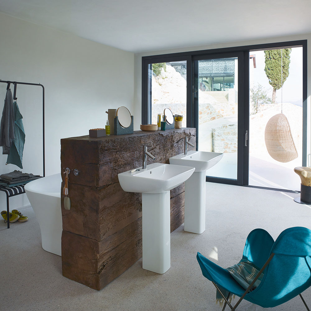 Lavoar Duravit 2335600000, Me by Starck, montaj pe perete, preaplin, zona montaj interior, elemente fixare ascunse, alb [9]