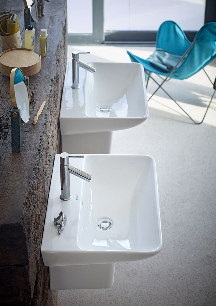 Lavoar Duravit 2335600000, Me by Starck, montaj pe perete, preaplin, zona montaj interior, elemente fixare ascunse, alb [11]