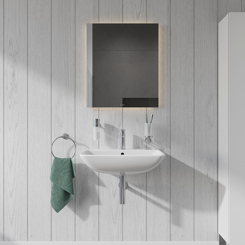 Lavoar Duravit 2335600000, Me by Starck, montaj pe perete, preaplin, zona montaj interior, elemente fixare ascunse, alb [6]