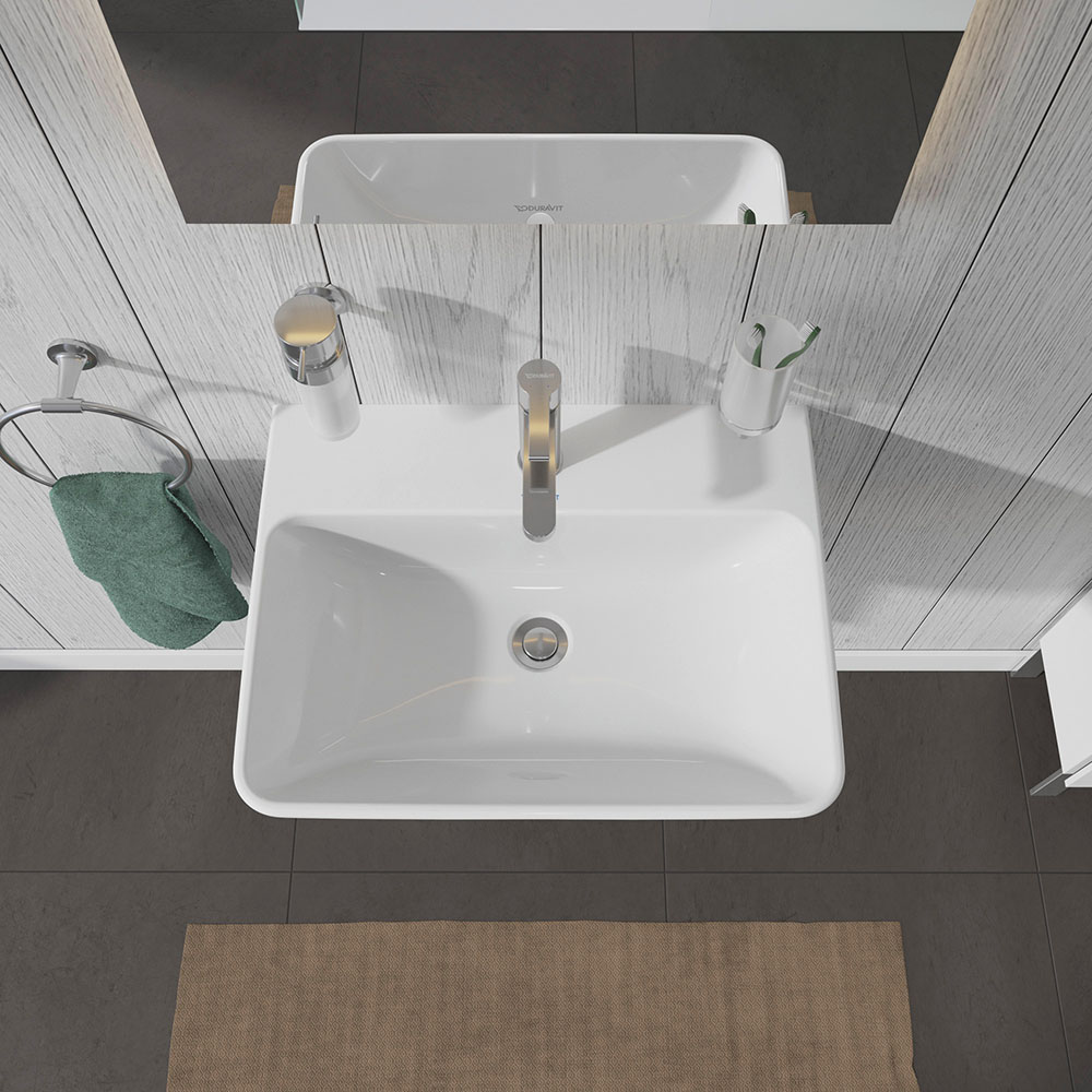 Lavoar Duravit 2335600000, Me by Starck, montaj pe perete, preaplin, zona montaj interior, elemente fixare ascunse, alb [5]