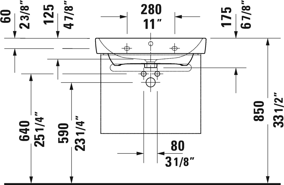 Lavoar Duravit 23756500002, NO 1, montaj pe perete, preaplin, zona montaj interior, elemente fixare ascunse, alb [10]