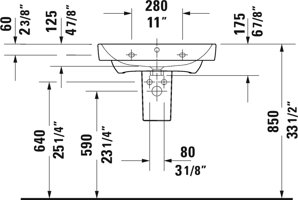 Lavoar Duravit 23756500002, NO 1, montaj pe perete, preaplin, zona montaj interior, elemente fixare ascunse, alb [9]