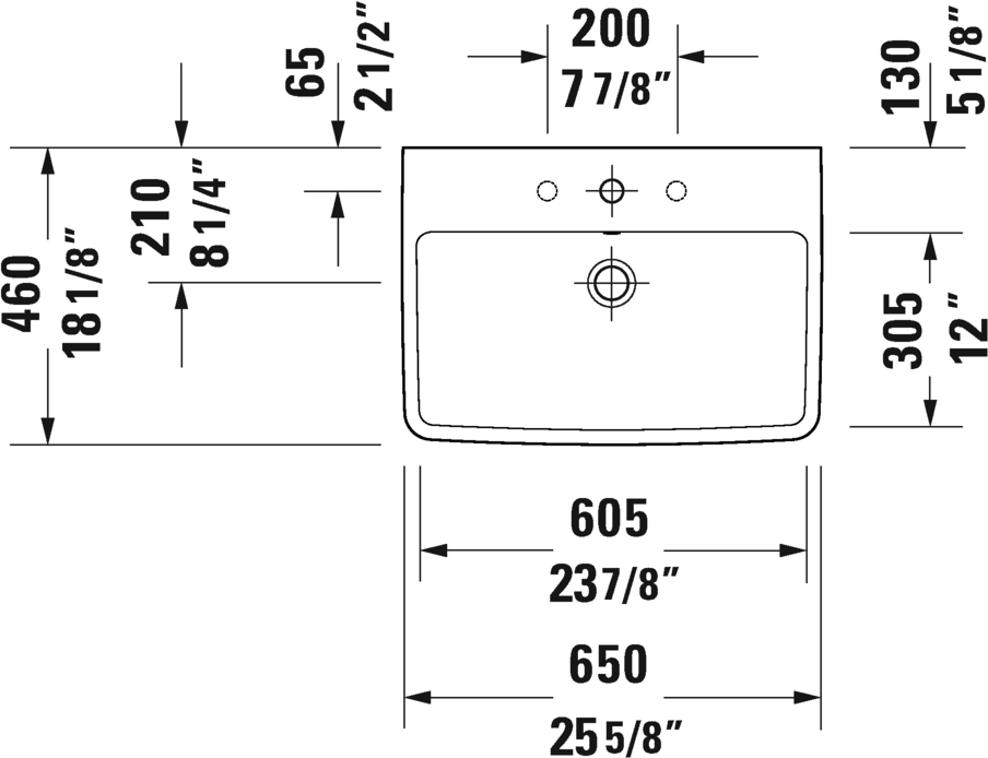 Lavoar Duravit 23756500002, NO 1, montaj pe perete, preaplin, zona montaj interior, elemente fixare ascunse, alb [8]