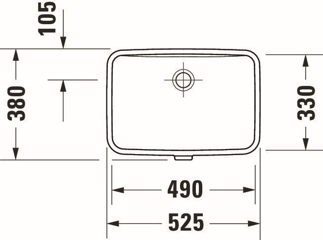 Lavoar Duravit 03954900282, NO 1, montaj sub blat, nr orificii baterie fara, zona montaj interior, alb [2]