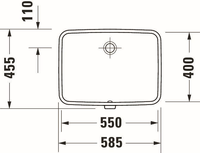 Lavoar Duravit 03955500282, NO 1, montaj sub blat, nr orificii baterie fara, zona montaj interior, alb [2]