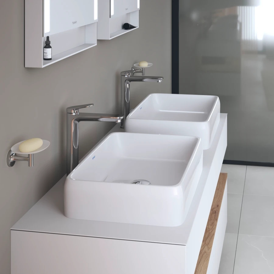Lavoar Duravit 2383600079, Qatego, montaj pe blat, nr orificii baterie fara, zona montaj interior, alb [3]
