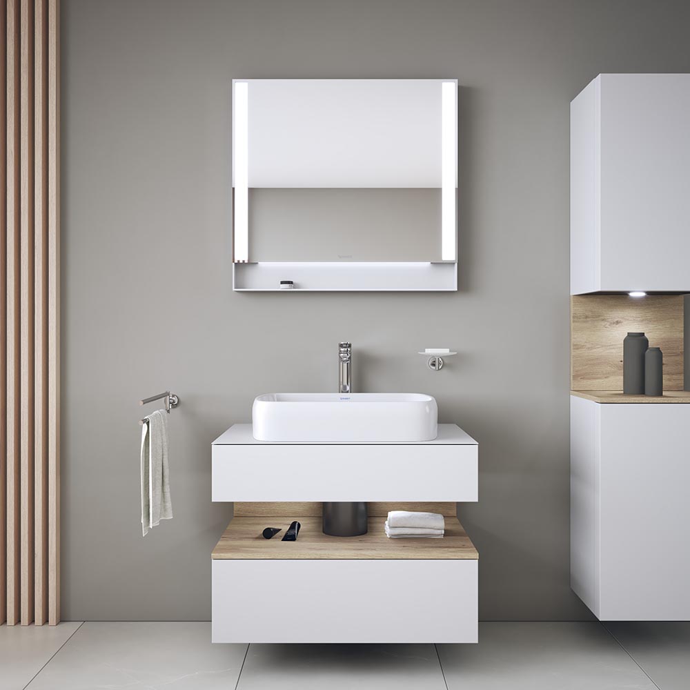 Lavoar Duravit 2384600079, Qatego, montaj pe blat, nr orificii baterie fara, zona montaj interior, alb [5]