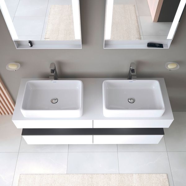 Lavoar Duravit 2383600079, Qatego, montaj pe blat, nr orificii baterie fara, zona montaj interior, alb [5]
