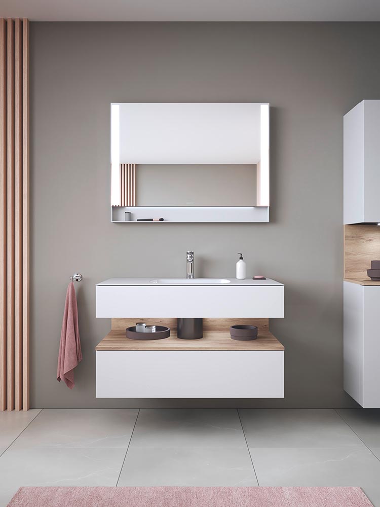 Lavoar Duravit 0398480028, Qatego, montaj sub blat, nr orificii baterie fara, zona montaj interior, alb [4]
