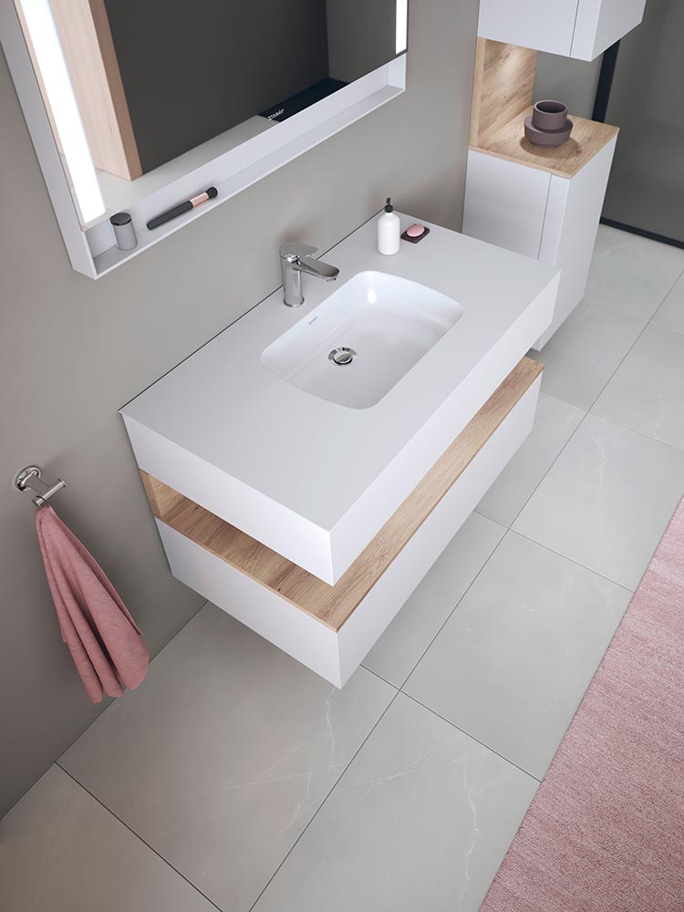 Lavoar Duravit 0398480028, Qatego, montaj sub blat, nr orificii baterie fara, zona montaj interior, alb [2]