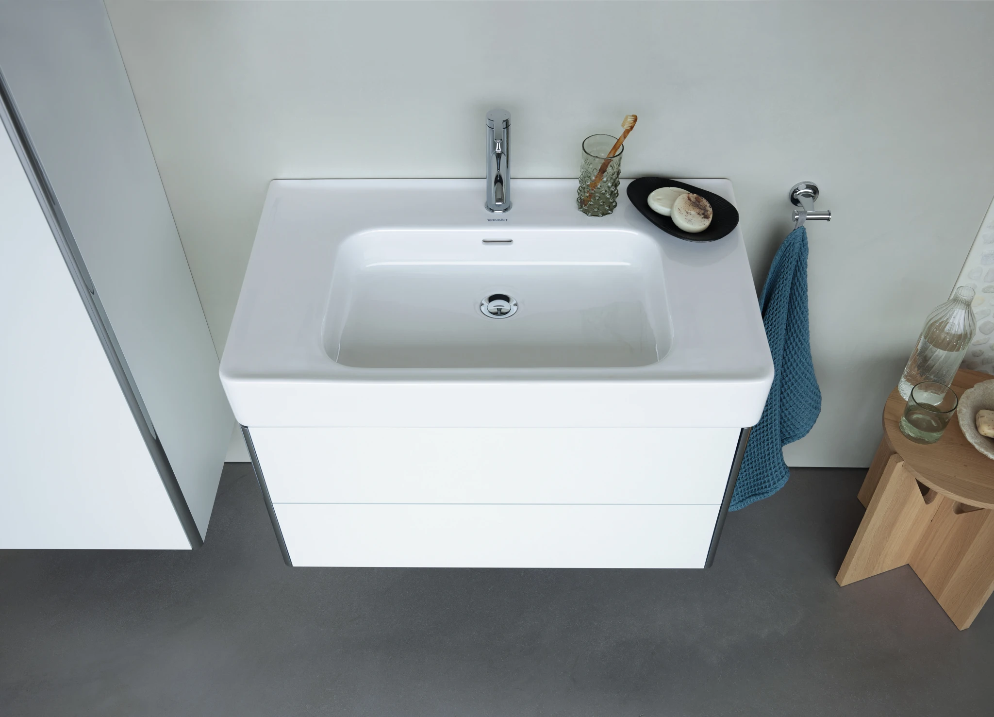 Lavoar Duravit 2376550000, Soleil, montaj pe perete, preaplin, zona montaj interior, elemente fixare ascunse, alb [2]
