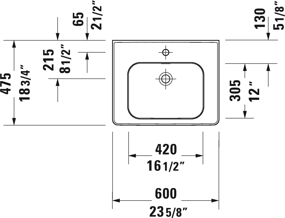 Lavoar Duravit 2376600000, Soleil, montaj pe perete, preaplin, zona montaj interior, elemente fixare ascunse, alb [4]