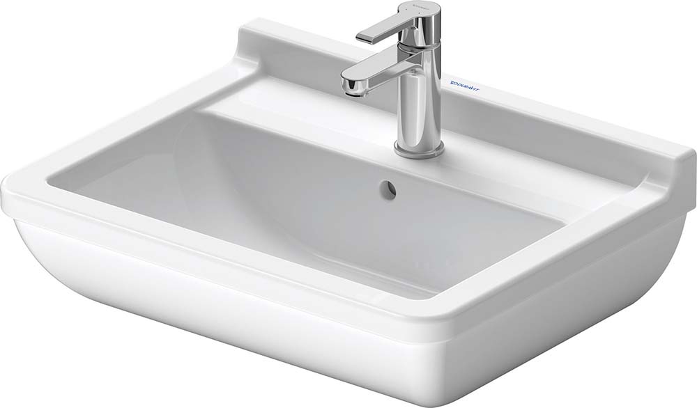 Baie - Lavoar Duravit 0300550000, Stack 3, montaj pe perete, preaplin, zona montaj interior, elemente fixare ascunse, alb
