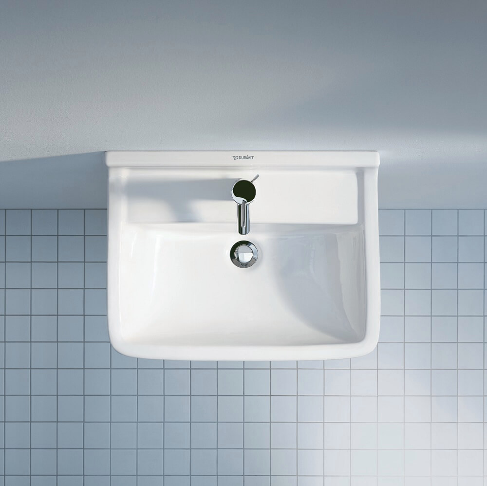 Lavoar Duravit 0300600000, Starck 3, montaj pe perete, preaplin, zona montaj interior, elemente fixare ascunse, alb [2]