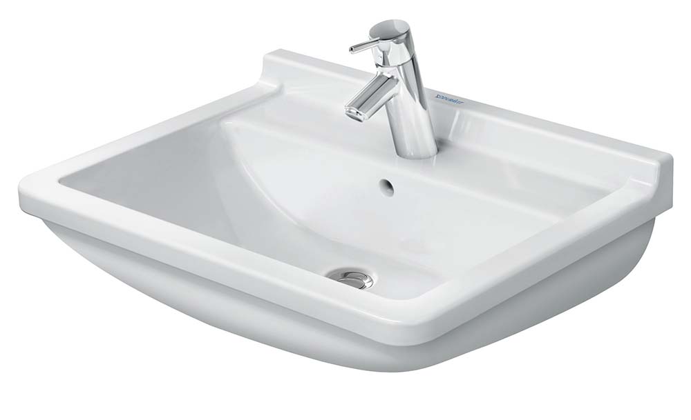 Lavoar Duravit 0300600000, Starck 3, montaj pe perete, preaplin, zona montaj interior, elemente fixare ascunse, alb [1]