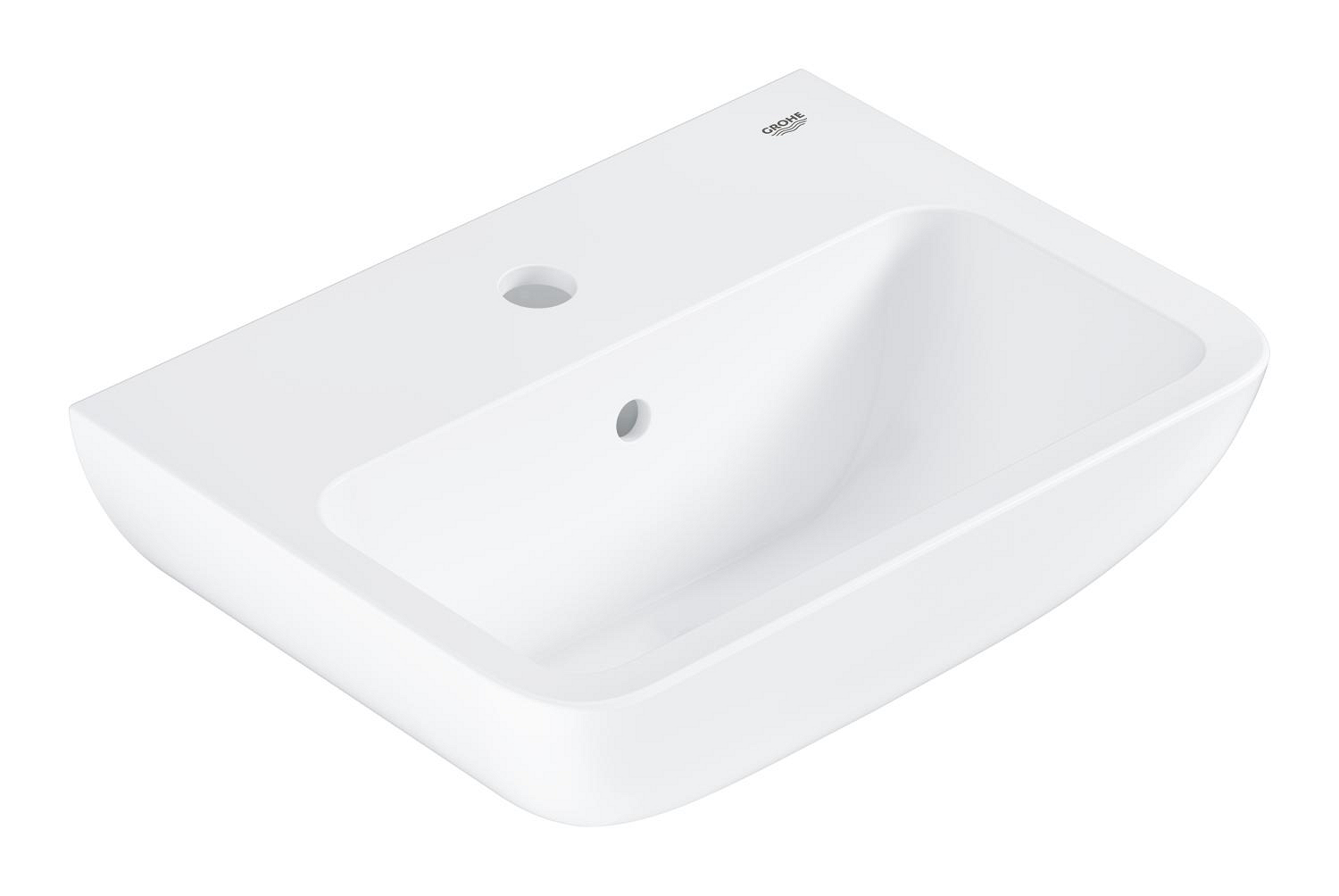 Lavoar Grohe 39806000, BauEdge, montaj pe perete, preaplin, zona montaj interior, elemente fixare ascunse, alb [1]
