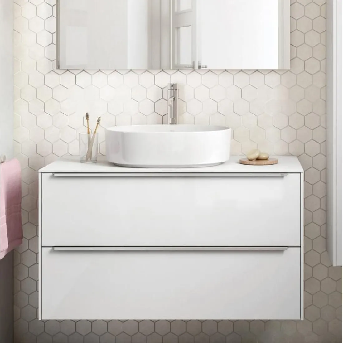 Lavoar Roca A327520000, Inspira, montaj pe blat, nr orificii baterie fara, zona montaj interior, alb [3]