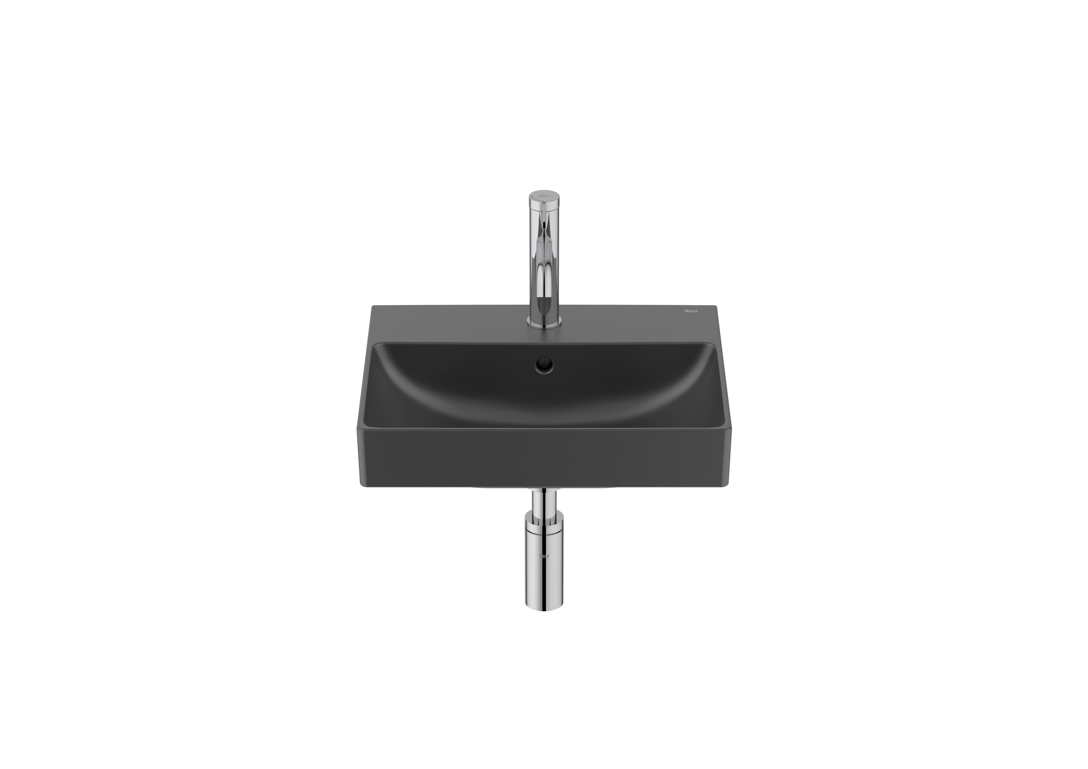 Baie - Lavoar Roca A327682080, Ona, montaj pe perete, preaplin, zona montaj interior, elemente fixare ascunse, negru