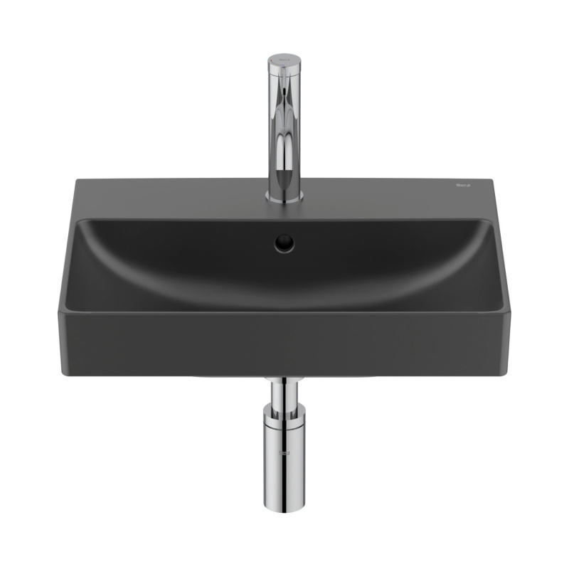 Baie - Lavoar Roca A32768E080, Ona, montaj pe perete, preaplin, zona montaj interior, elemente fixare ascunse, negru