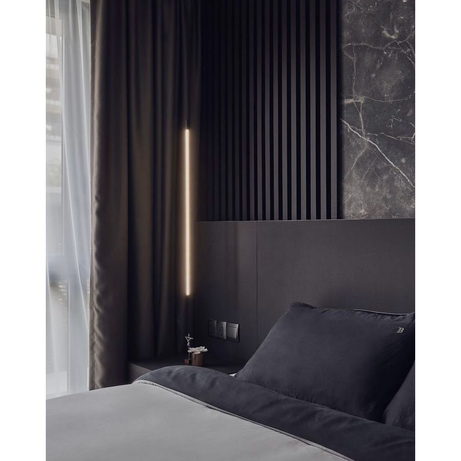 Riflaj MDF decorativ LDA PREMIUM de tip Panou Acustic, Negru, 260x40 cm [11]