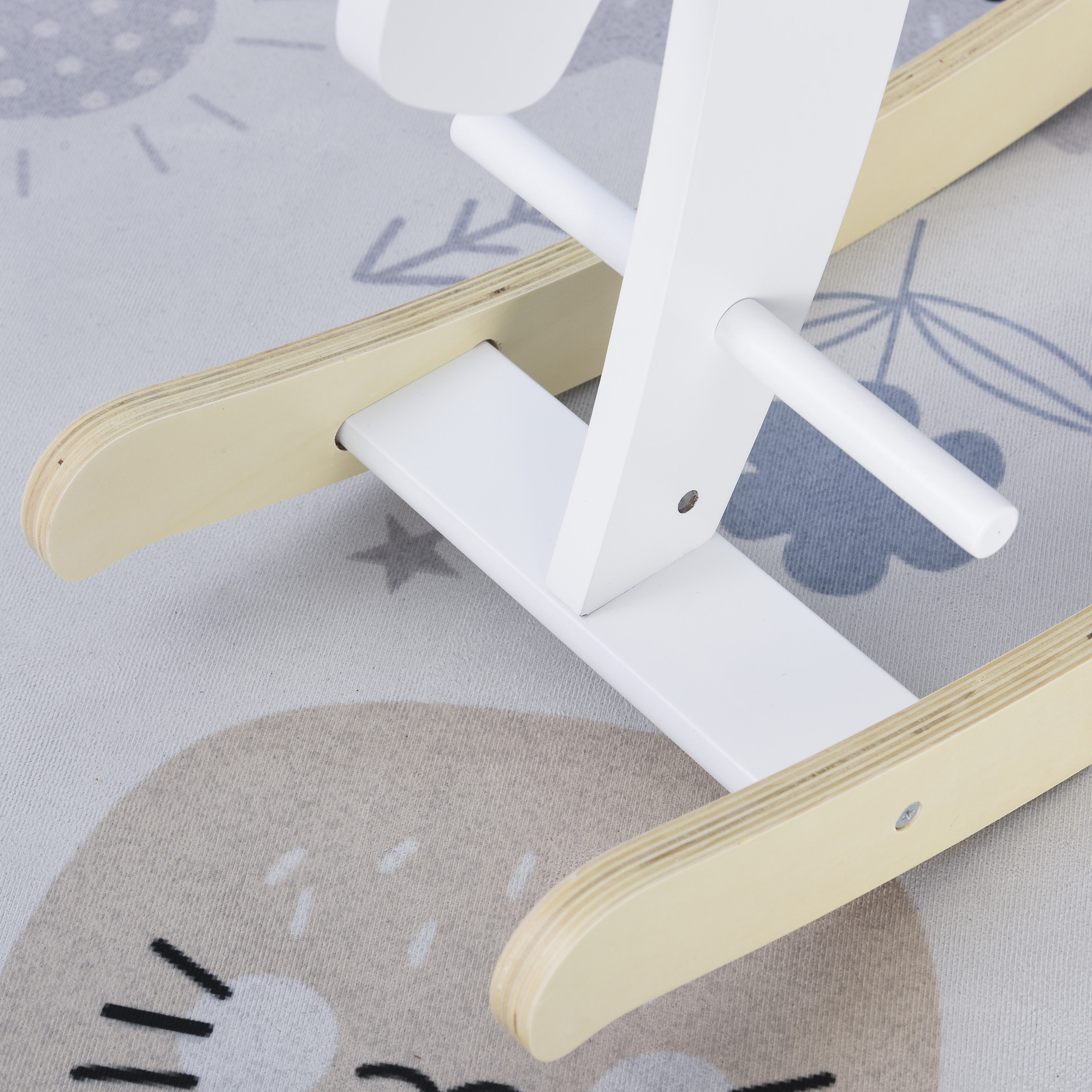  Cal tip Balansoar pentru Copii Clasic din lemn Varsta 1-3 Ani Alb [8]