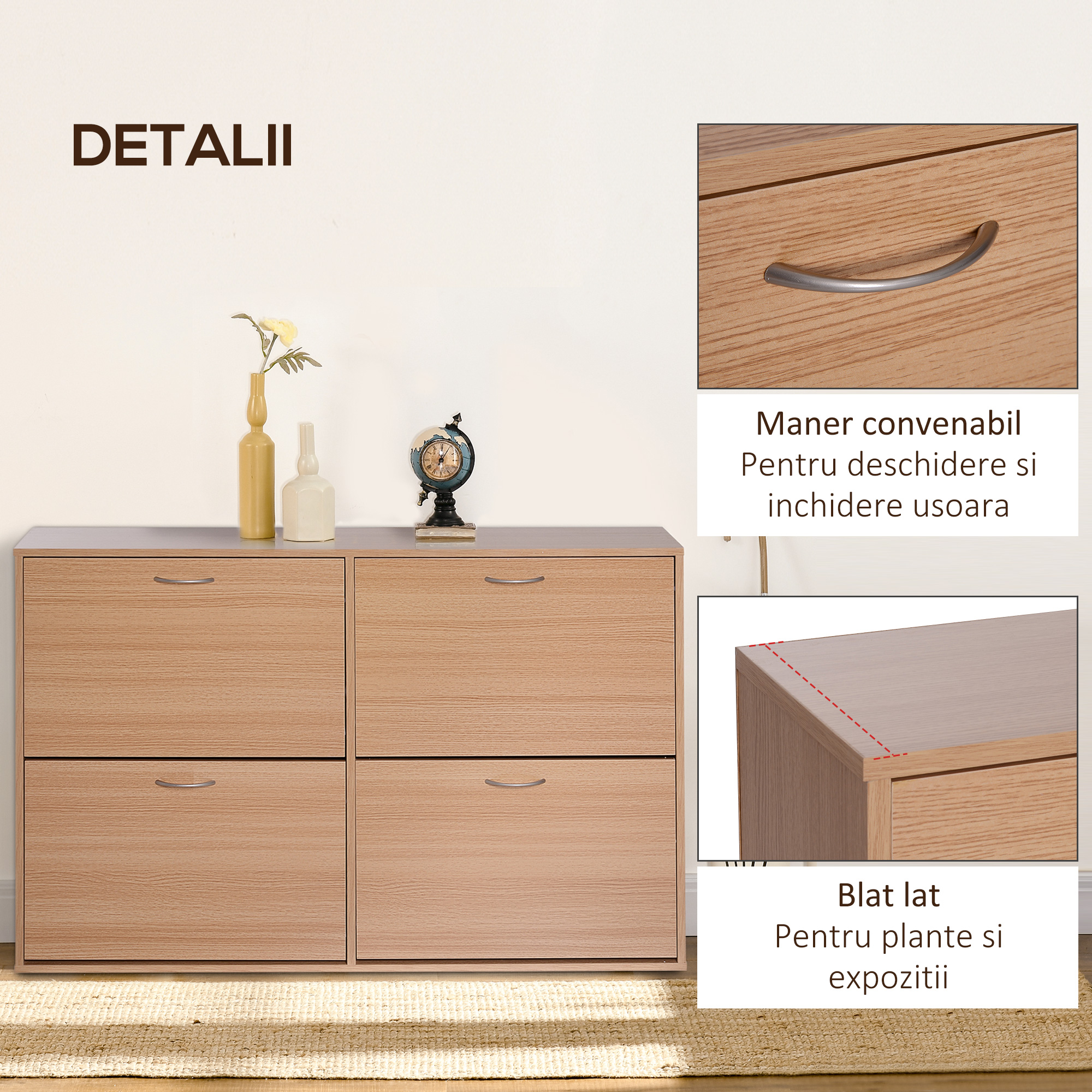  Dulap Pantofi Lemn 120×24×81 cm - 24 Perechi, Hol sau Dormitor [5]