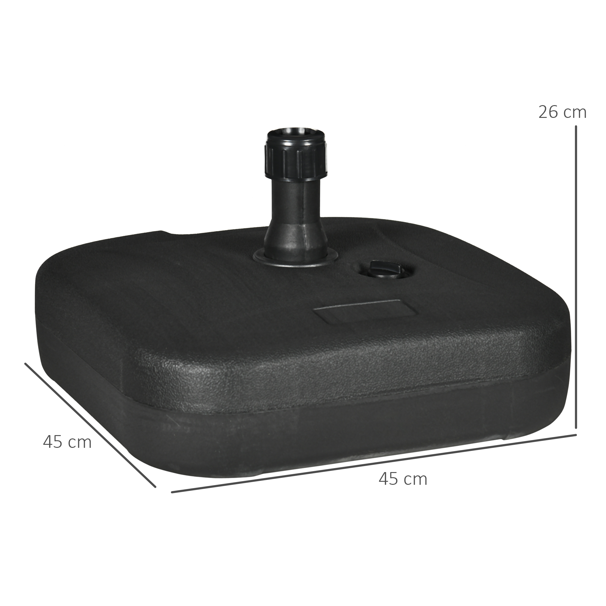 Baza pentru Umbrela de Gradina de Umplut cu Apa si Nisip,HDPE, Negru, 46x45x26cm [2]