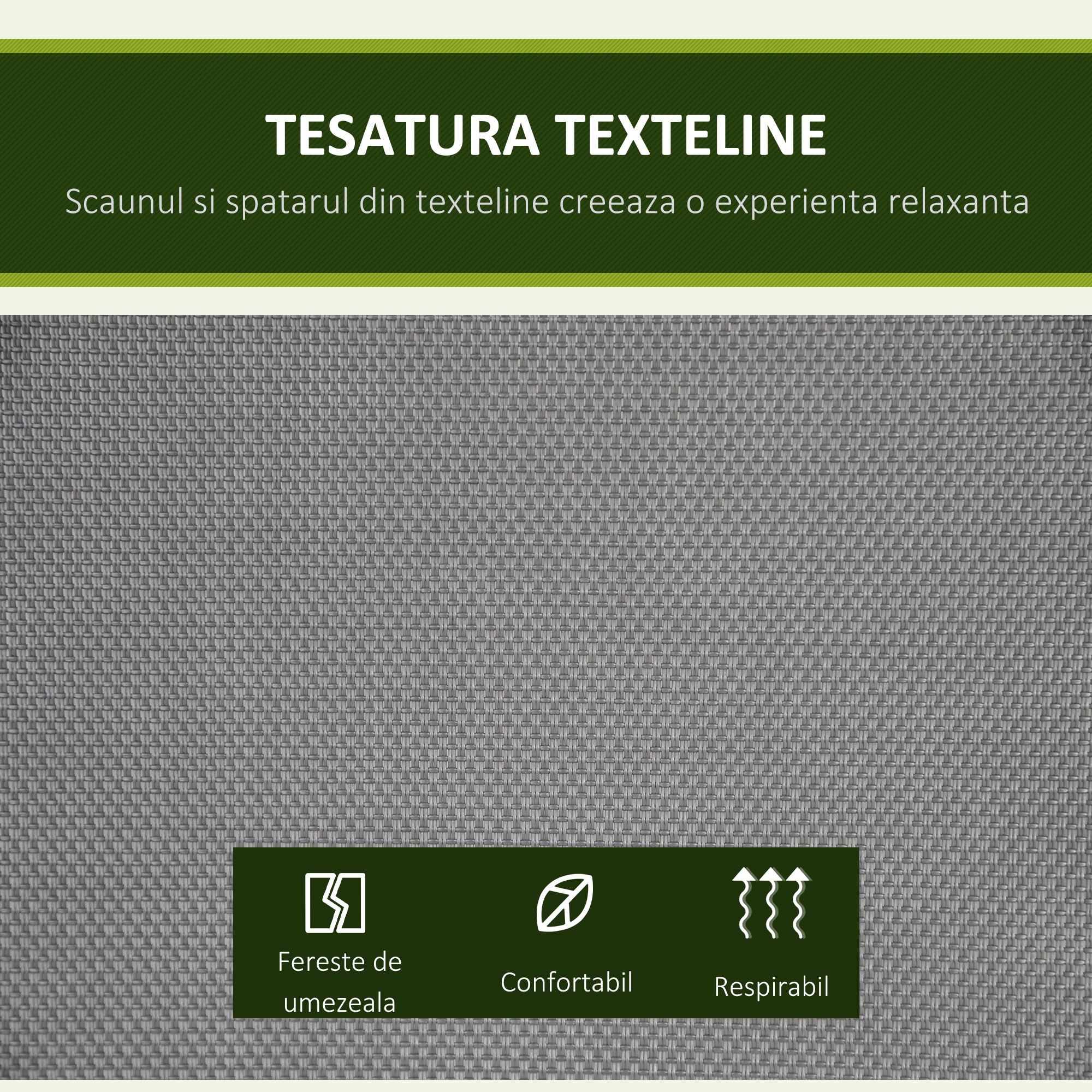  Balansoar cu 2 Locuri de Gradina pentru Exterior cu Baldachin Reglabil si Sezuta din Textilen, 140x118x162cm Gri [4]