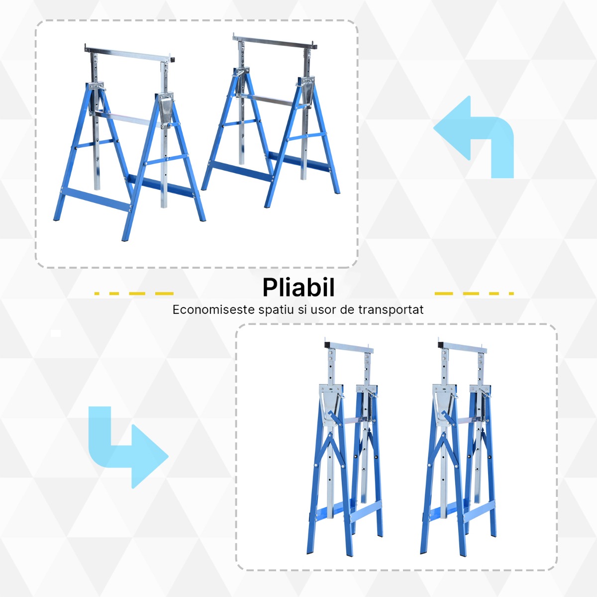  set suport de lucru din tuburi de otel, 68x58x80 cm [3]