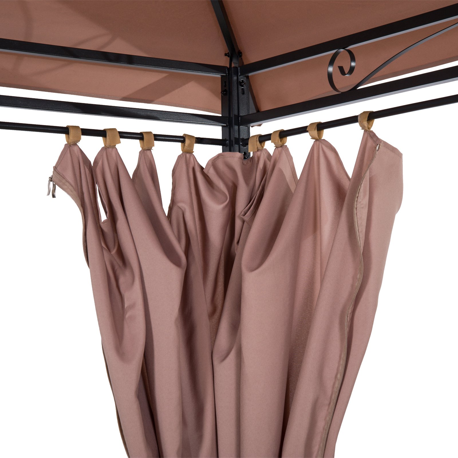  Foisor din Otel cu Acoperis Dublu si Perdele Impermeabile culoare kaki 4 x 3 m [8]