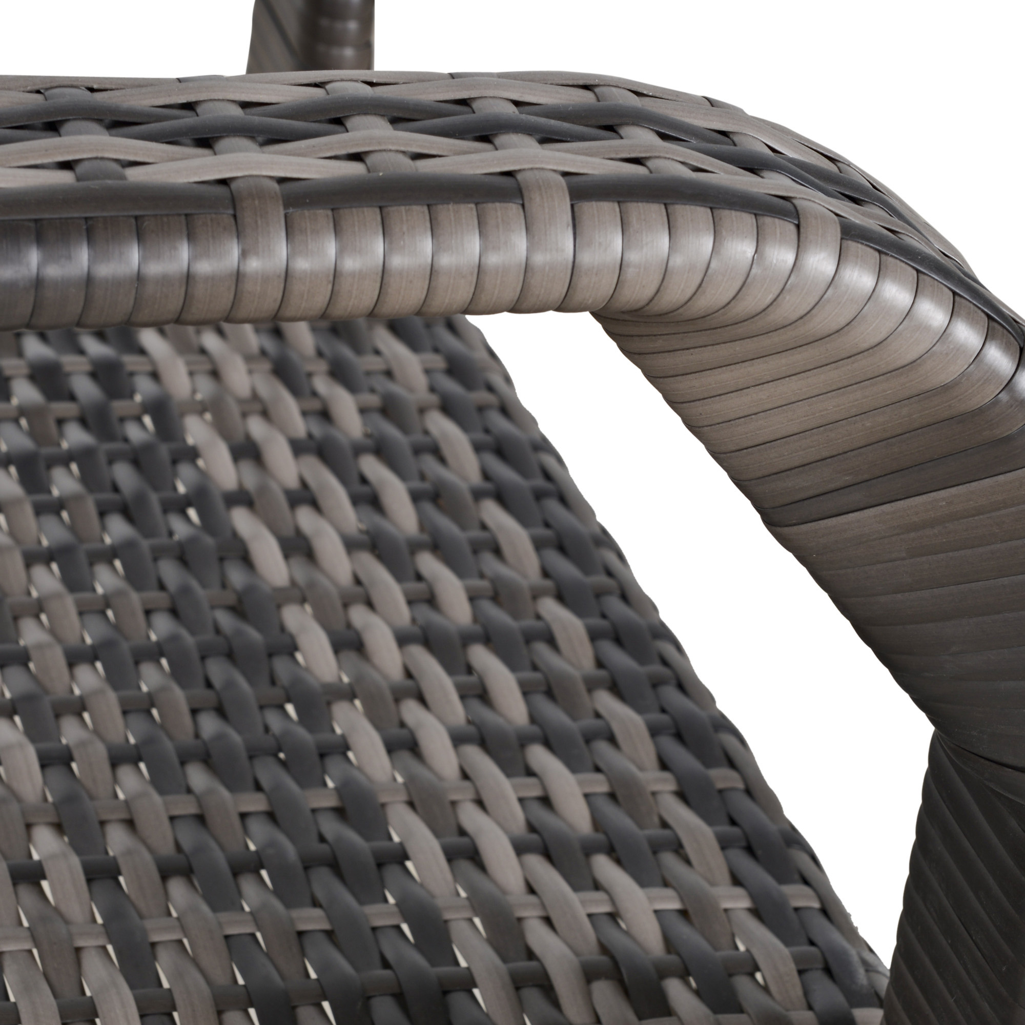  Scaun de Gradina si de Exterior din Ratan cu Cotiere si Perne Gri [8]