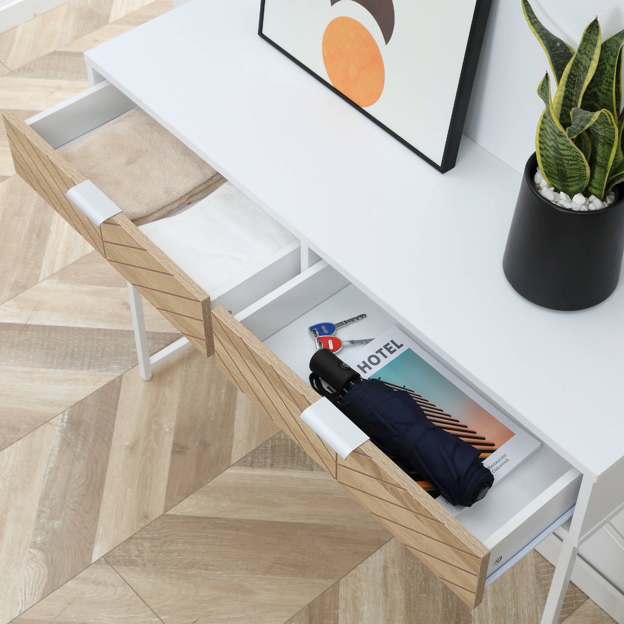  Consola Moderna Alba - 2 Sertare, 100×30×75 cm [7]