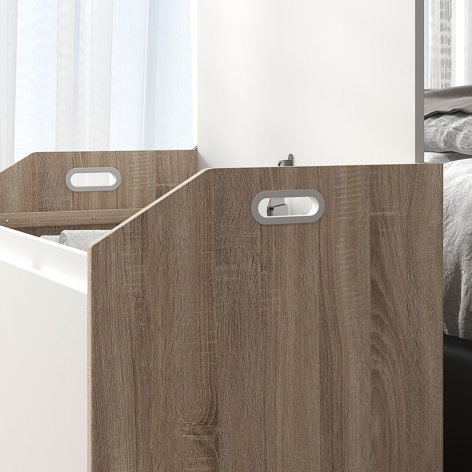  Cutie de Depozitare Moderna cu Lift Top si Spatiu Ascuns pentru Intrare, Living, Camera de Joaca, 62.4x40x51.5 cm, Alb [8]