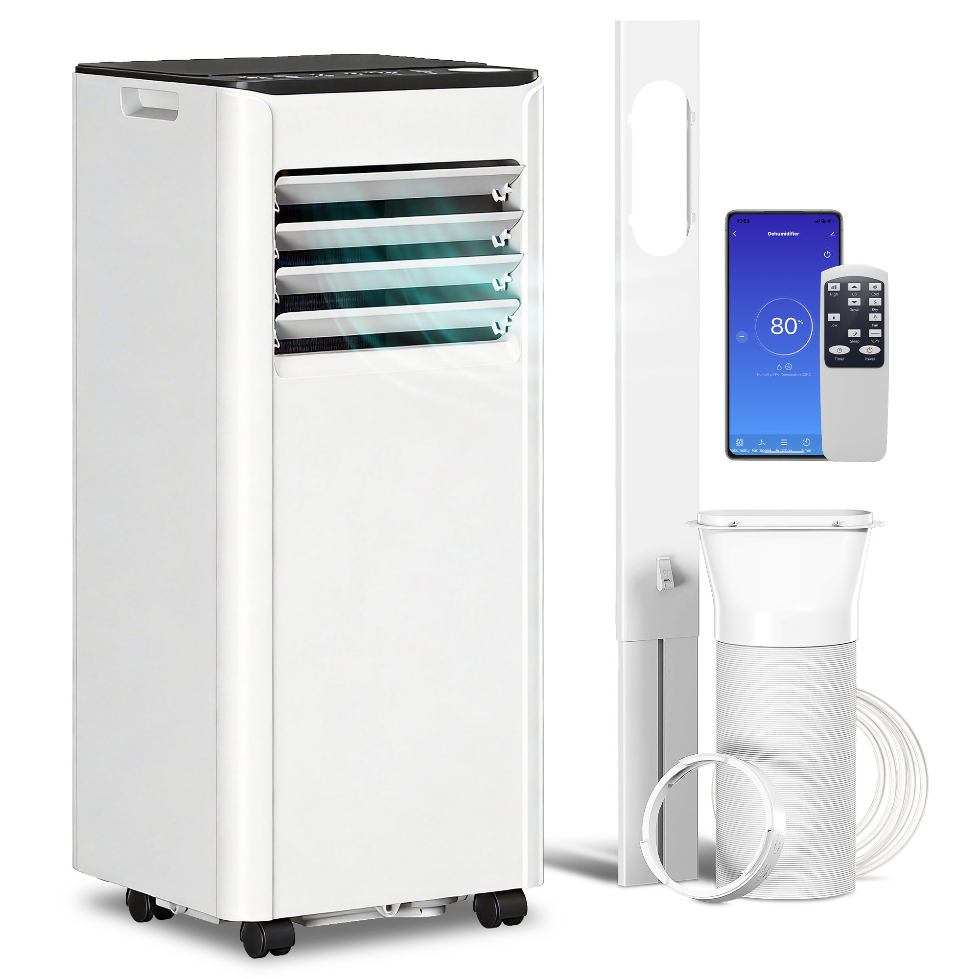  Aparat de aer conditionat portabil 7000 BTU: Racire, Dezumidificator, Ventilator, Mod Noapte. [6]