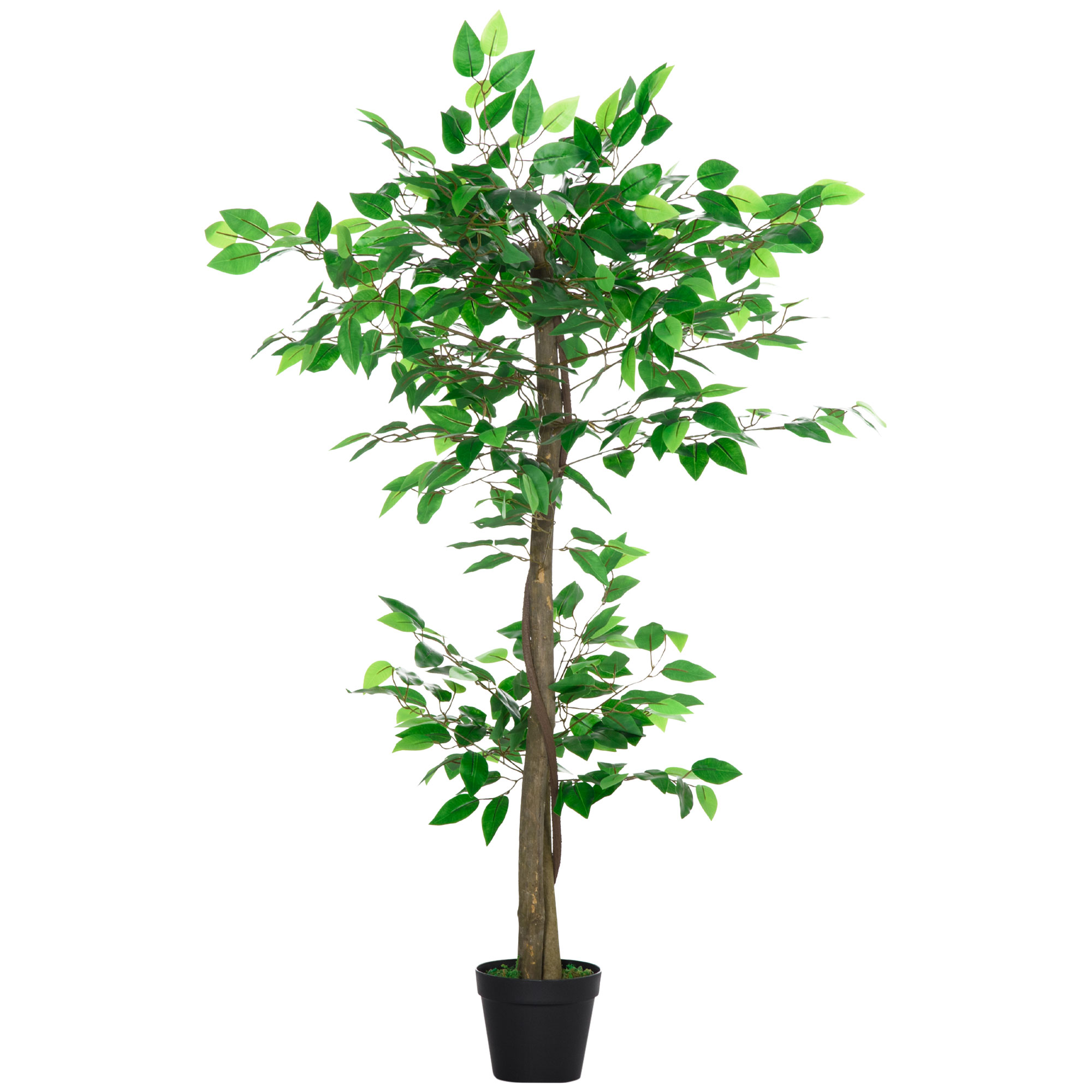 Living & hol - Planta Artificiala  Arbore de Ceai cu 546 de Frunze Realistice si Ghiveci din Ciment 120 cm Verde