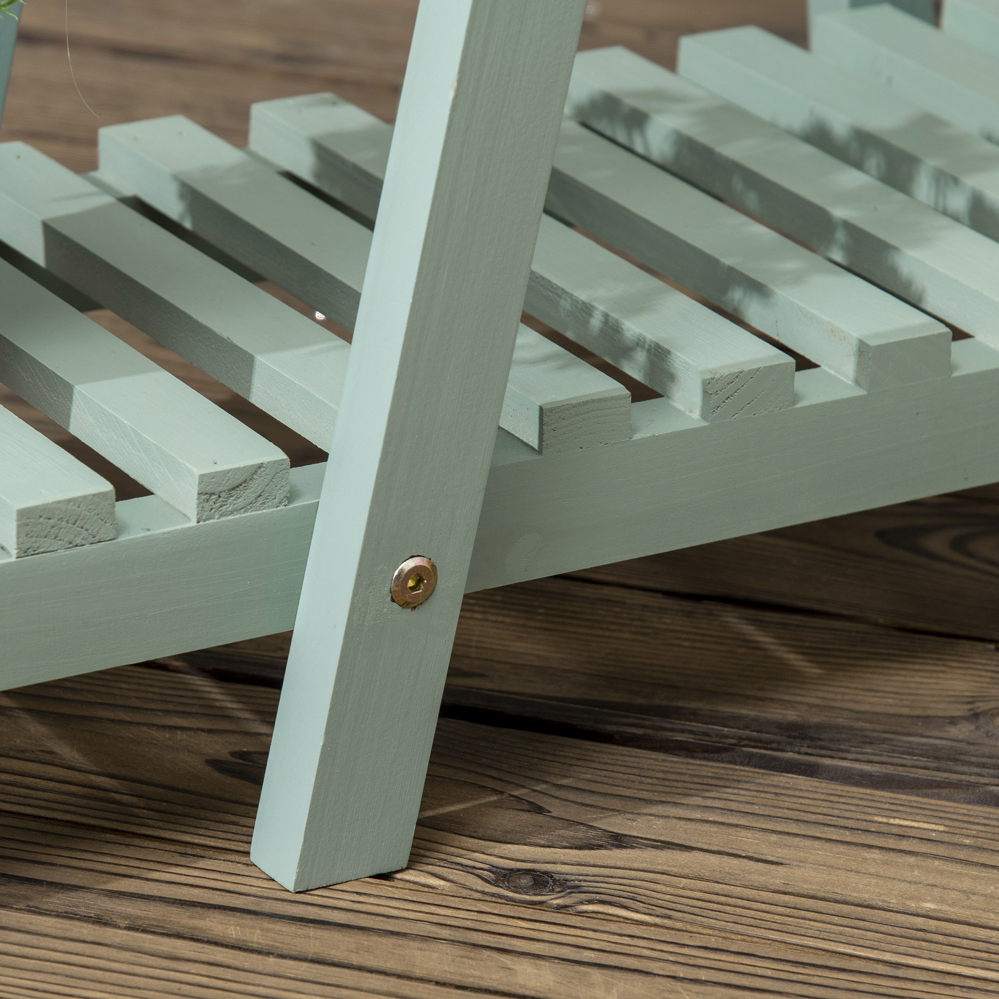  Suport pentru plante din lemn de brad cu 3 niveluri pentru interior si exterior, 76x26x76cm, verde deschis [7]