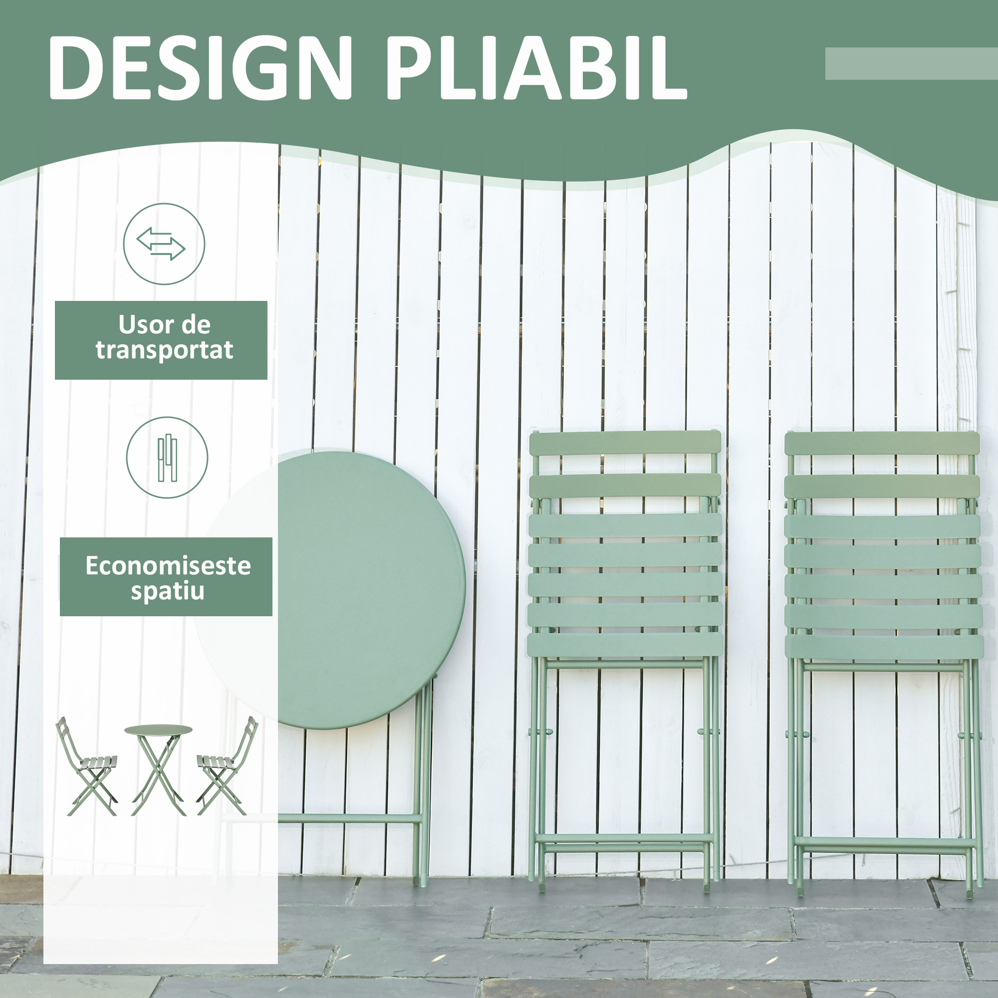  Set Gradina 3 Piese - Pliabil, Verde [3]