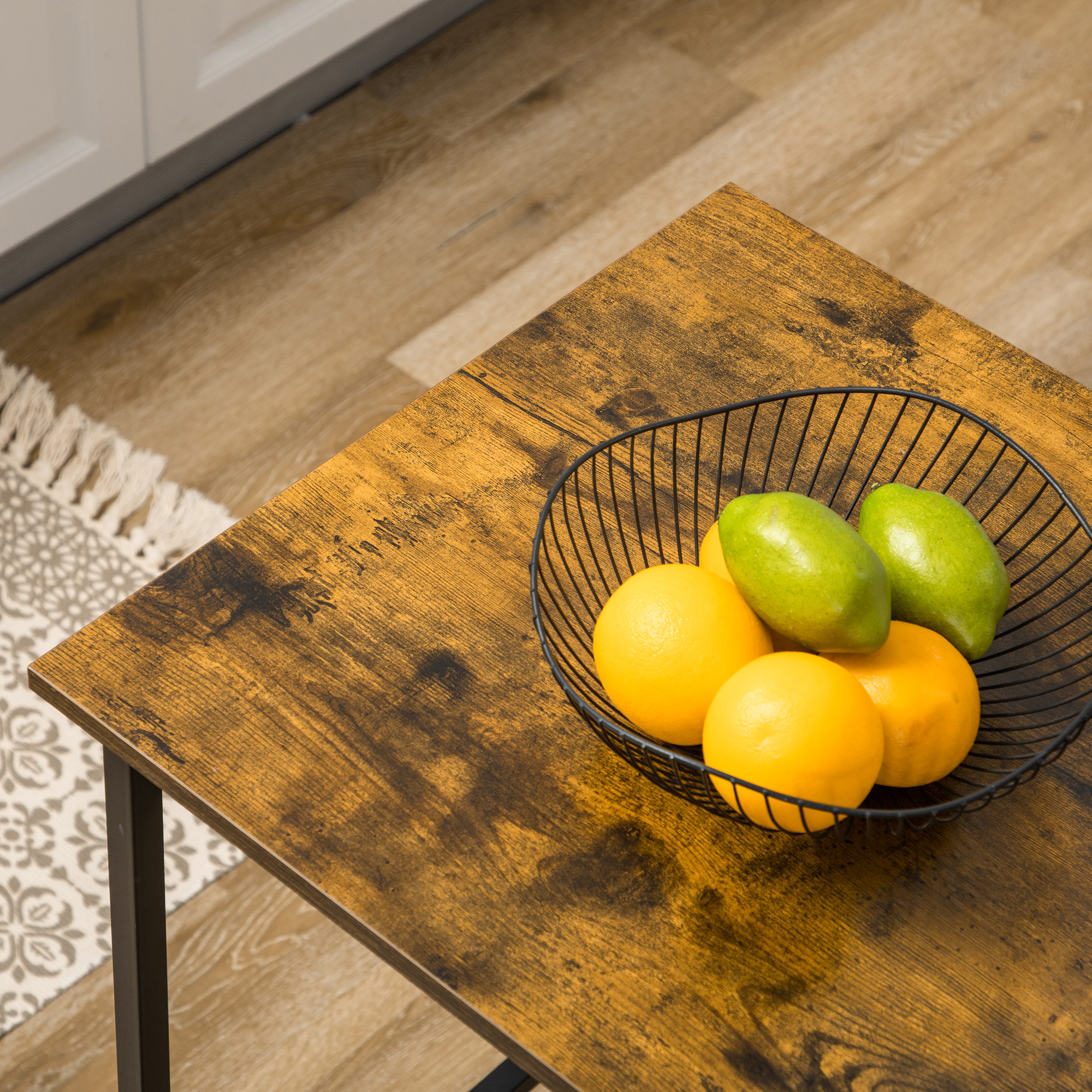  Masa de bar pliabil in stil industrial cu 3 rafturi, masa inalta din lemn si otel 120x76x91.4cm [7]