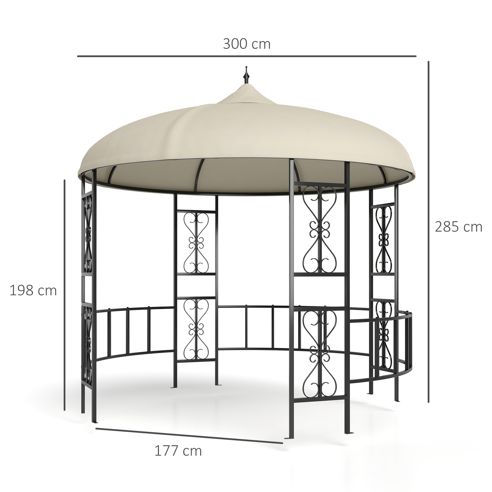  Foisor de Gradina Rotund de 3(m), Gazebo Elegant [2]