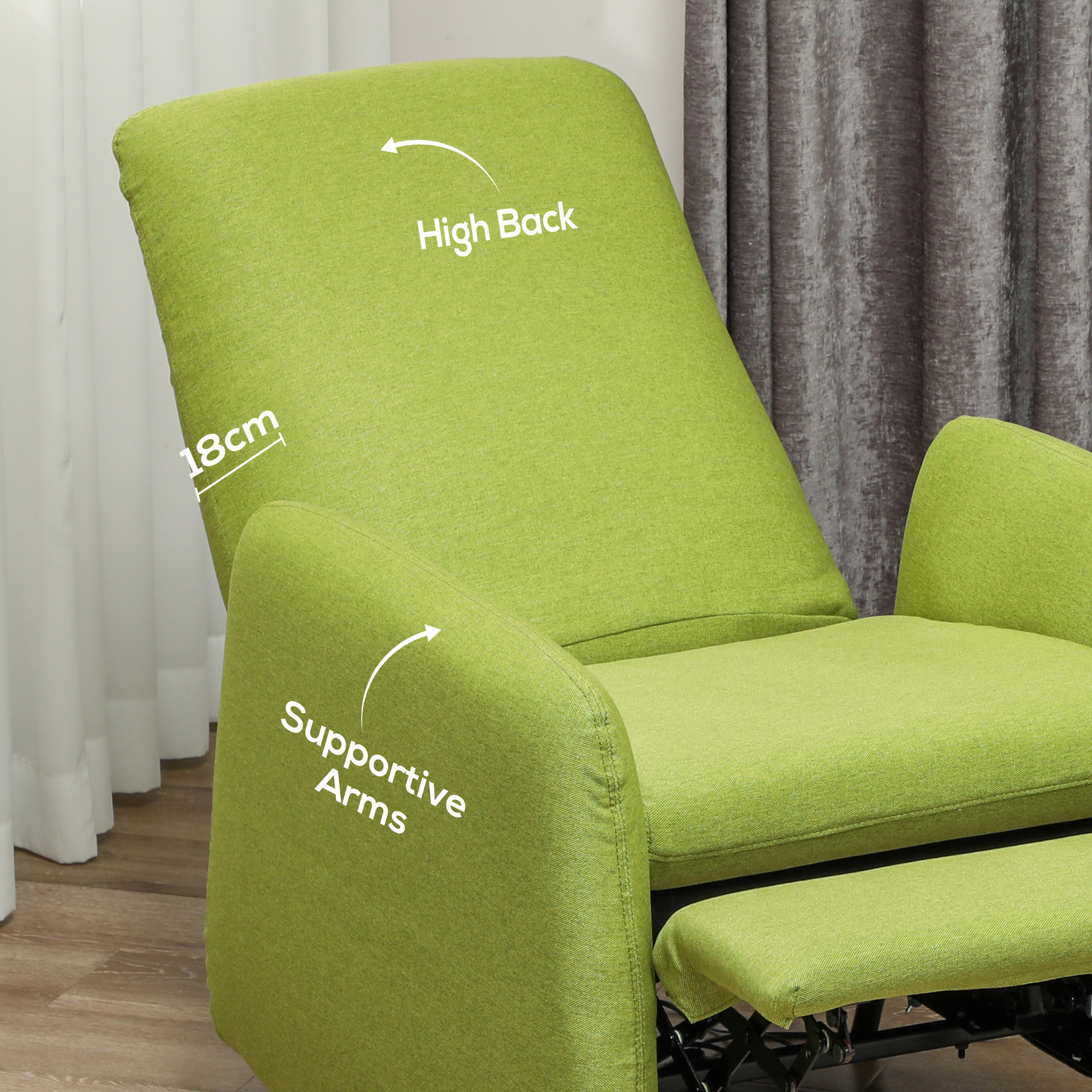  Fotoliu Rabatabil cu Suport pentru Picioare si Husa de Schimb, 79x93x103 cm, Gri [5]