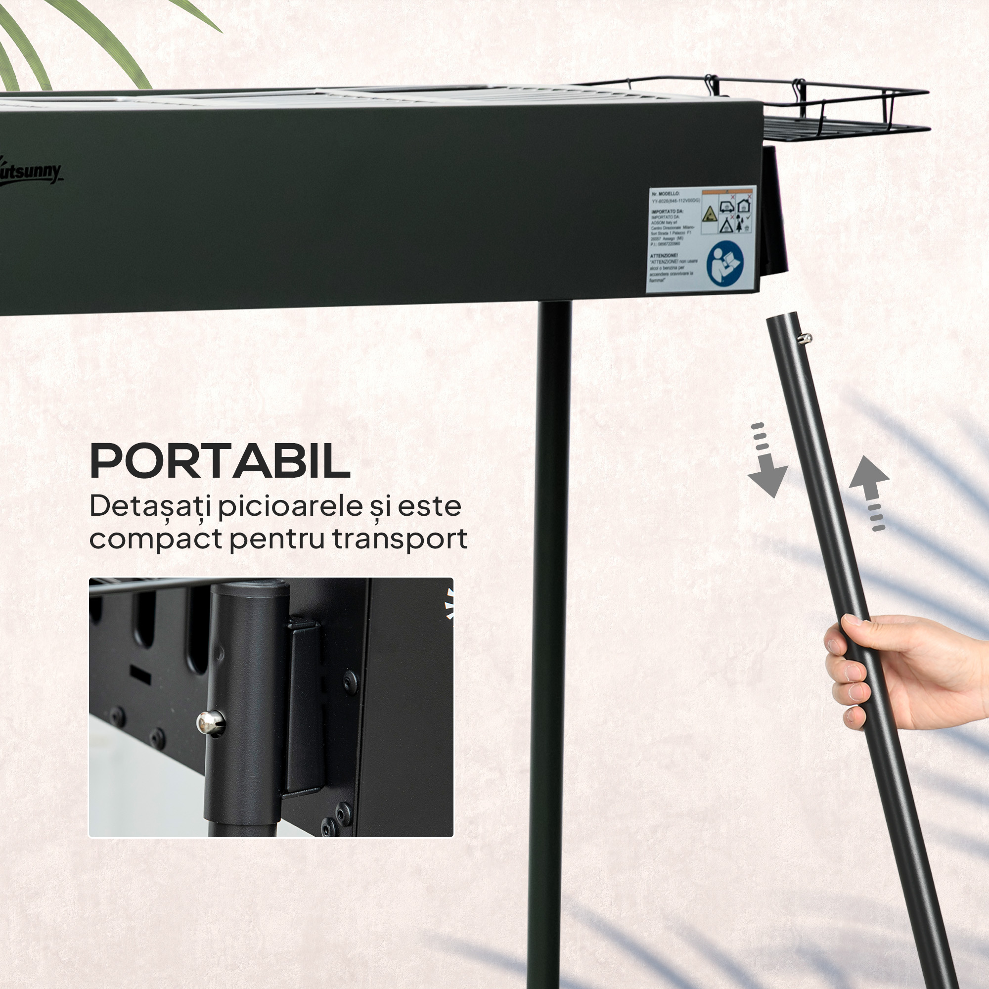  Gratar Portabil Exterior Otel Inoxidabil [6]