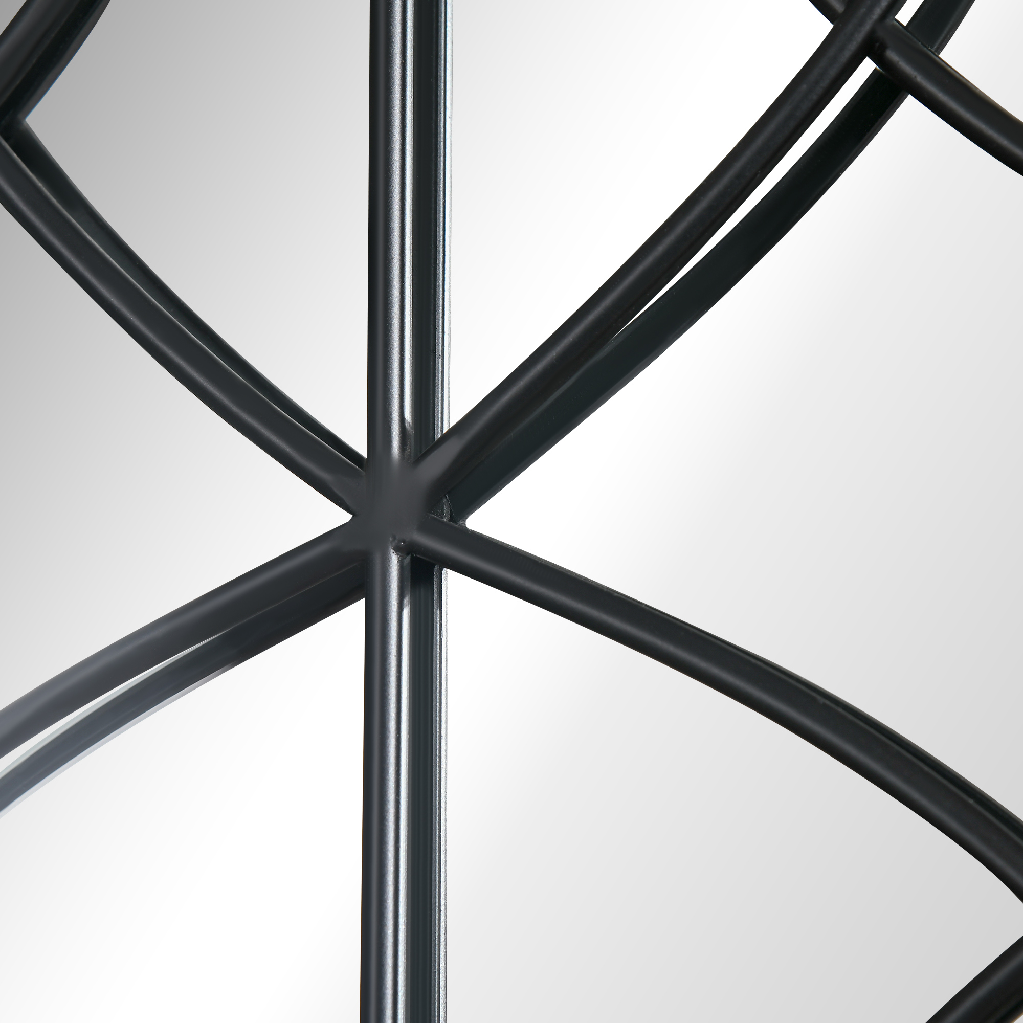  Oglinda de perete cu arcada, detalii moderne si carlige, din lemn si sticla, 60x93 cm, maro si negru [7]