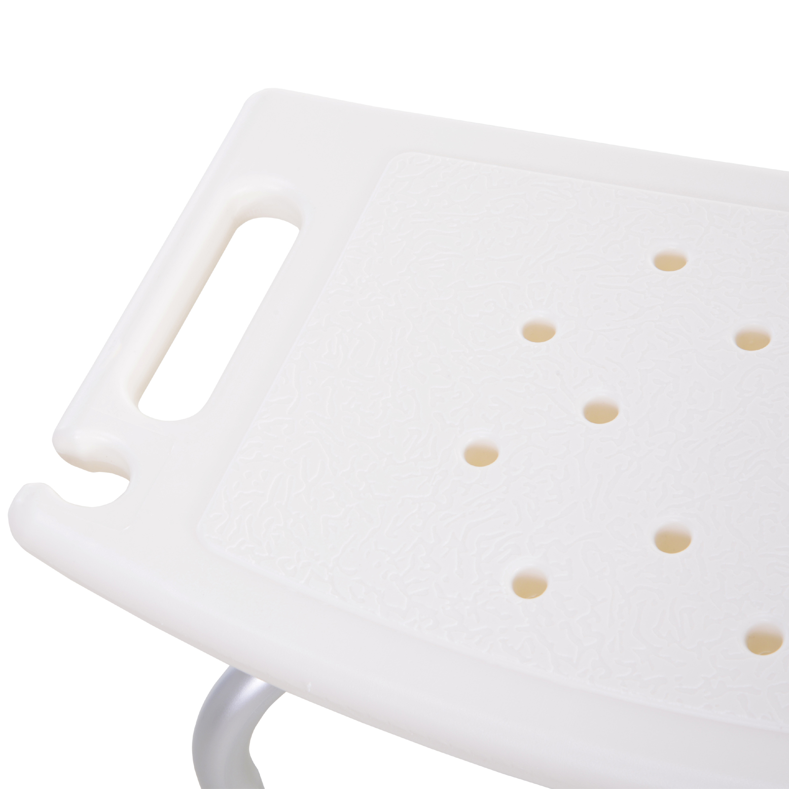  Scaun Baie pentru Dus, inaltime Reglabila, Antiderapant, Cadru din Aluminiu, Alb [8]