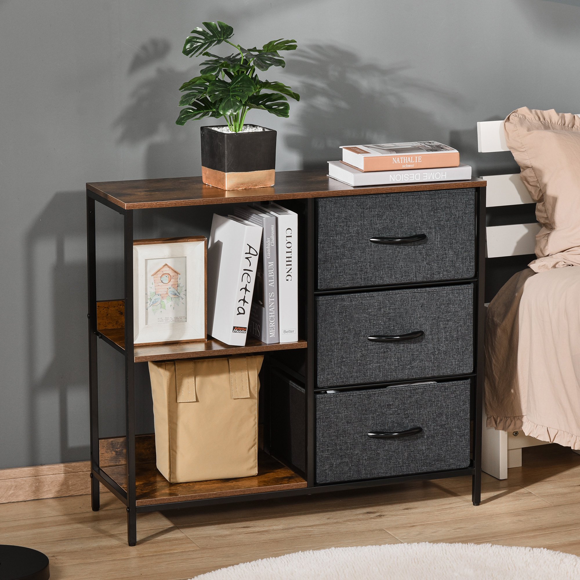  comoda mobila multifunctionala, 80x29x71cm, maro [1]