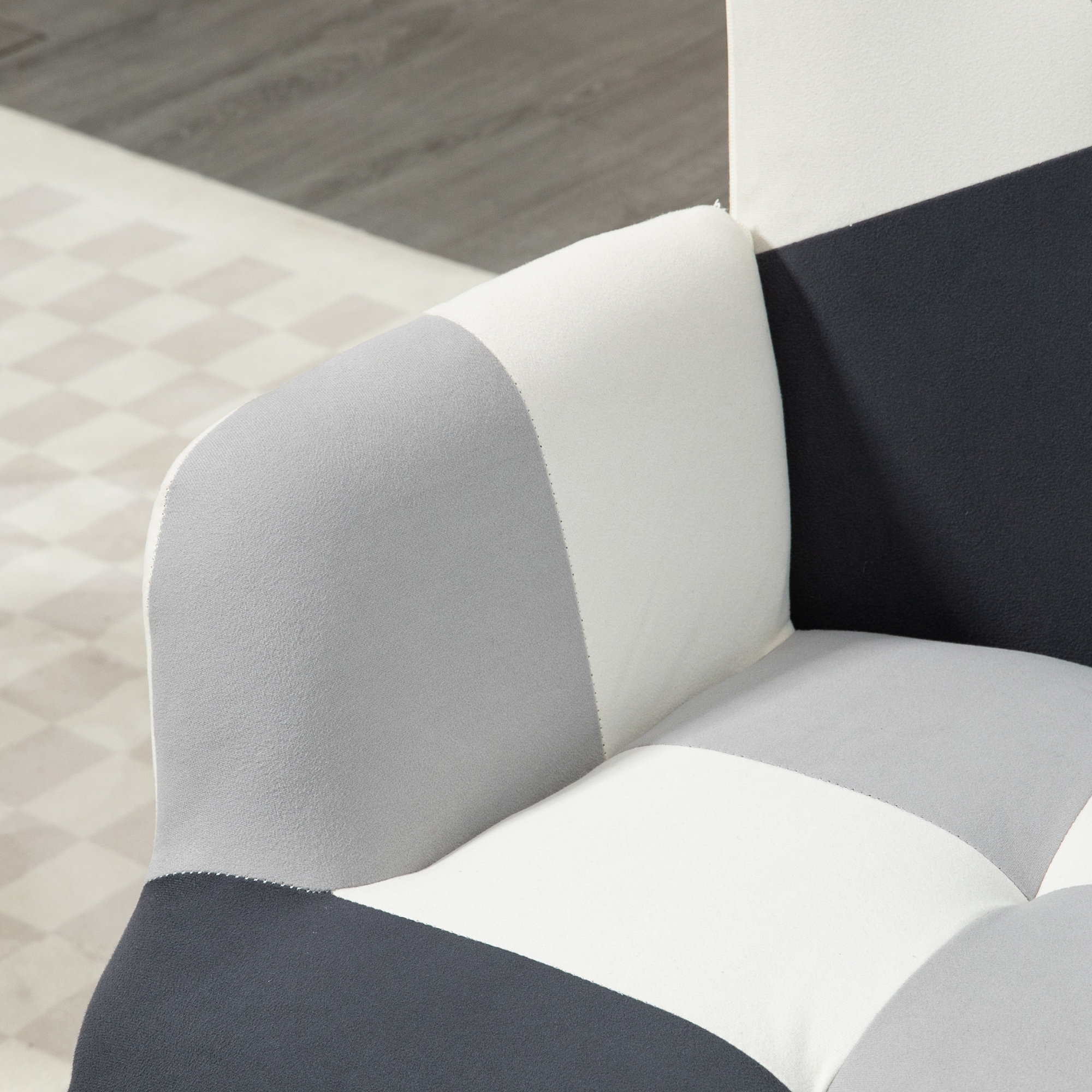  Scaun Decorativ Tapitat cu Brat & Spatar Capitonati - Dormitor [7]