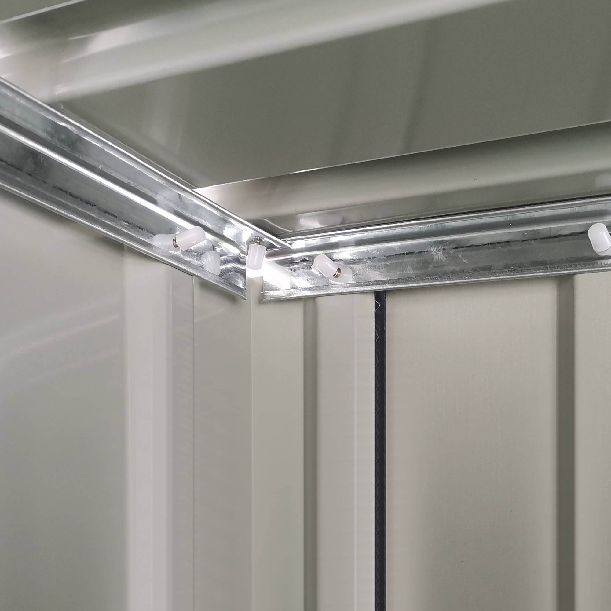  Casa de Depozitare Unelte Gradina, sopron Metalic Rezistent la Intemperii, Spatiu Depozitare pentru Gardina si Instrumente, 142×84×189 cm [7]