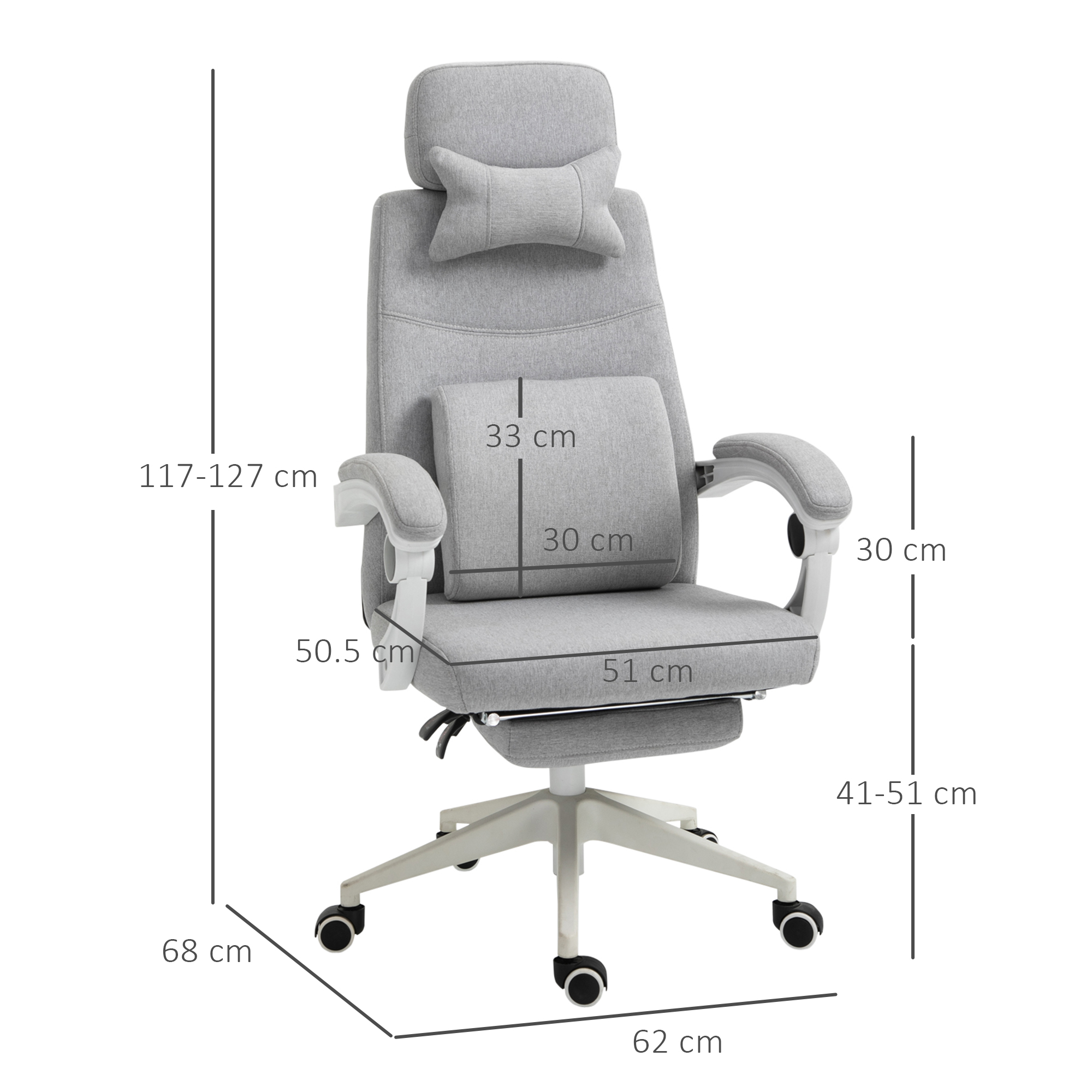  Scaun Birou Gri - Reglabil si Rotativ Ergonomic [2]